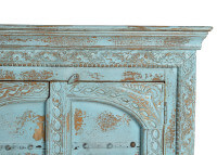 Buffet bleu en bois de manguier 4 portes par Giner & Colomer