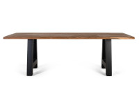 Table à manger en acacia et pieds métal par Giner & Colomer
