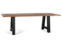 Table à manger en acacia et pieds métal par Giner & Colomer