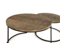 Set de 2 tables basses en aluminium finition bronze - Giner & Colomer
