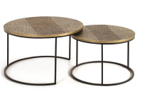 Set de 2 tables basses en aluminium finition bronze - Giner & Colomer