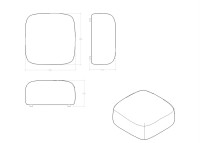 Dimensions du pouf design Gumi
