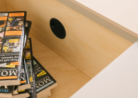 Détail de la finition de la table coffre Gumi Box