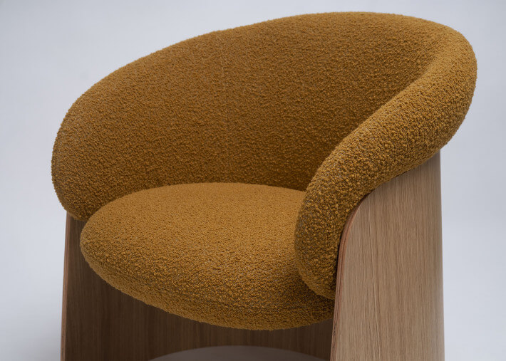 Fauteuil lounge design Ginger – détail des courbes et des finitions
