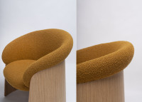 Fauteuil lounge Ginger – détail du dossier incurvé