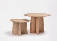 Table basse ronde  2 tailles Ginger en chêne teinté Ondarreta