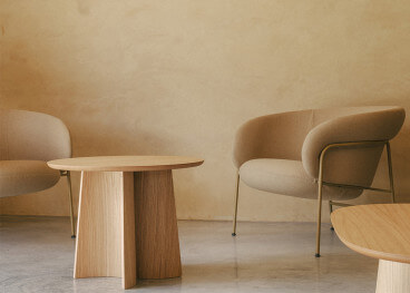 Table basse ronde Ginger en chêne teinté Ondarreta 2