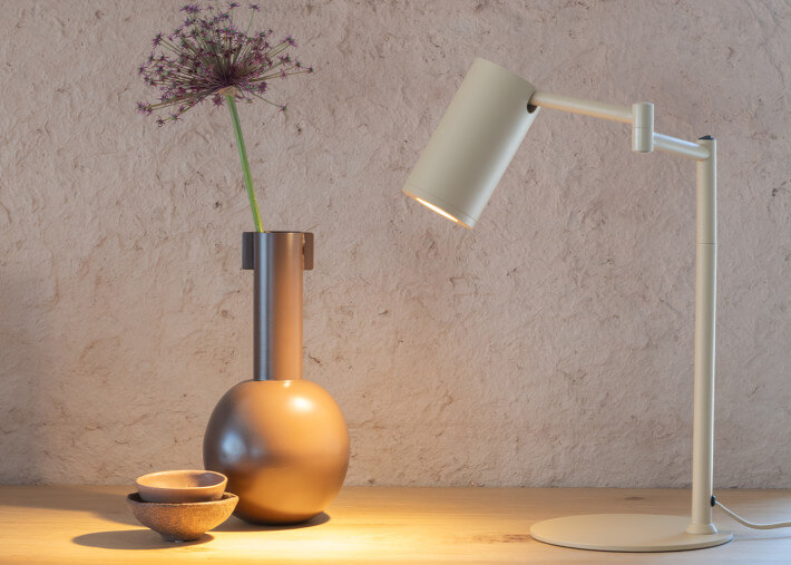 Lampe de bureau articulée beige ou bordeaux -...