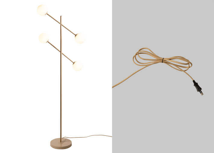 Lampadaire design beige vert ou bordeaux...