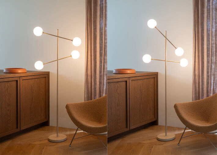 Lampadaire design beige vert ou bordeaux...