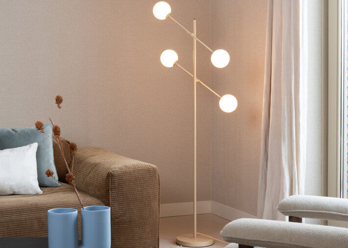 Lampadaire design beige vert ou bordeaux...
