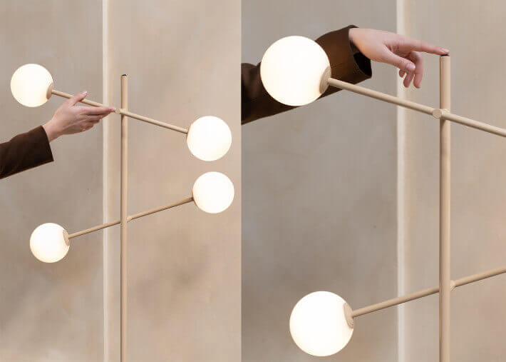 Lampadaire design beige vert ou bordeaux...