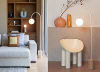 Lampadaire chic en marbre blanc sable marron Tivoli - It's About Romi