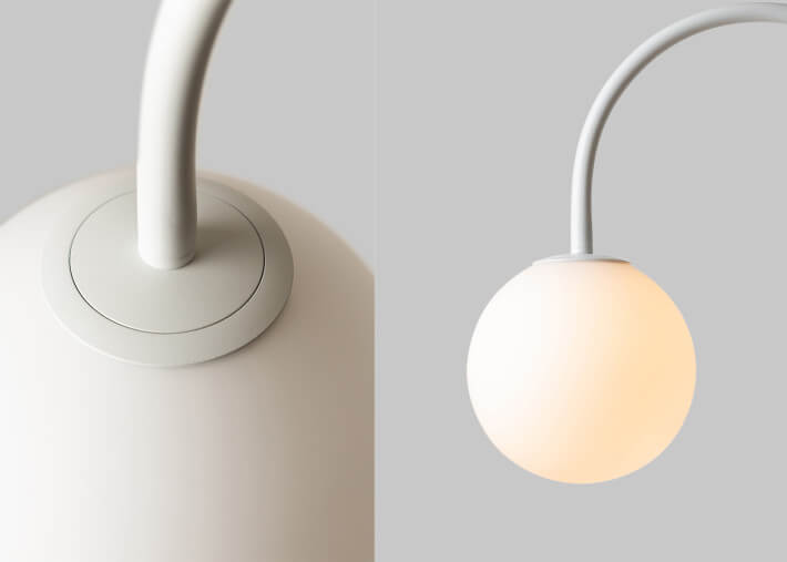 Lampadaire chic en marbre blanc sable marron...