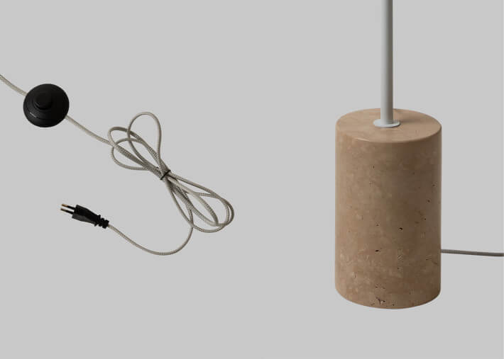 Lampadaire chic en marbre blanc sable marron...