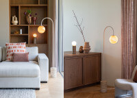 Lampadaire chic en marbre blanc sable marron Tivoli - It's About Romi