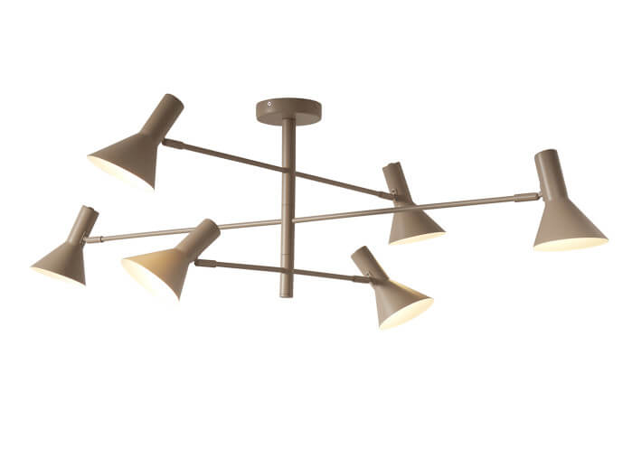 Suspension 6 abat-jour orientables sable ou...