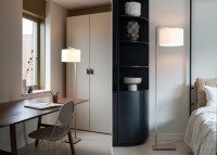 Lampadaire design taupe et abat-jour 4 coloris Boston It's About Romi