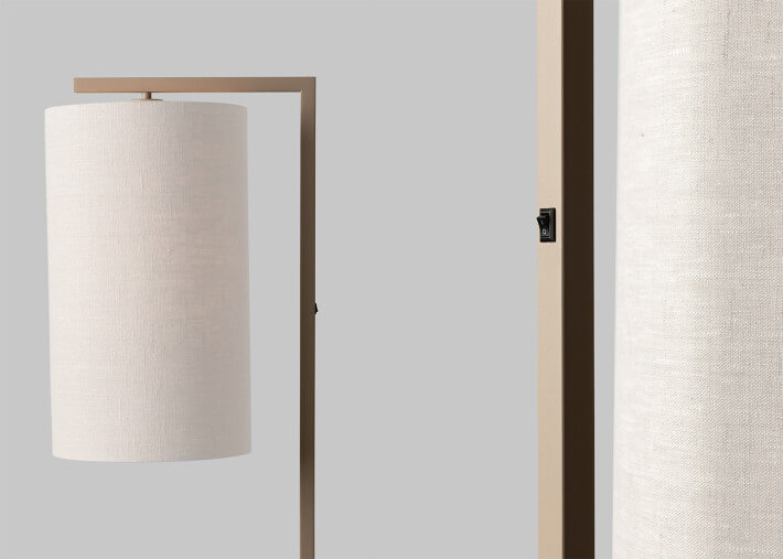 Lampadaire taupe et abat-jour cylindre 4...