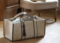 Porte-bûches en laine beige taupe marron - Feeling Basket Catia Luca