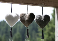 Coeur décoratif à pendre en fausse fourrure 3 coloris Catia Luca