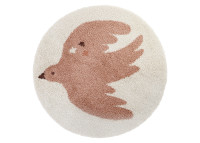Tapis rond motif oiseau rose jaune ou bleu-vert Bohemian Bird Nattiot