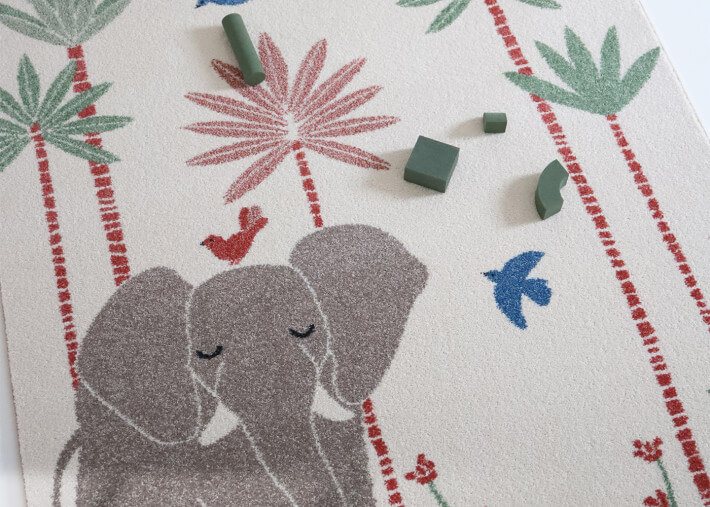 Tapis enfant original motif éléphant - Mamalena...