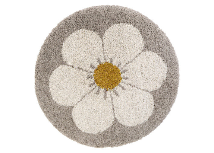 Tapis rond motif fleur 2 coloris - Bohemian...