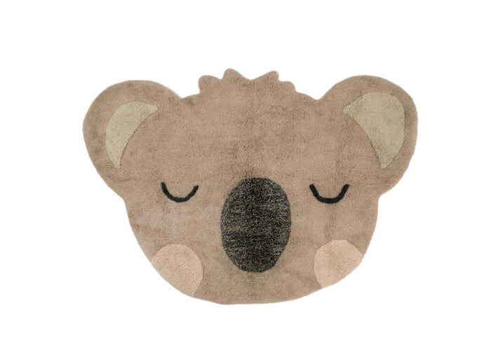 Tapis chambre enfant coton lavable koala little...