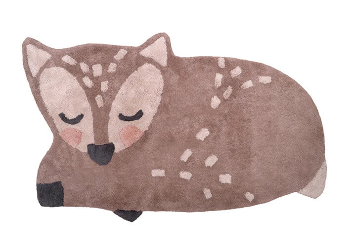 Tapis enfant coton lavable petit faon Little...