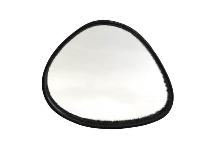 Miroir forme galet en peau de vache 2 coloris -...
