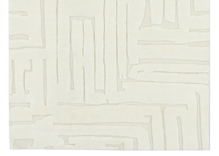 Tapis en laine au design chic kaki écru ou...