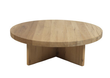 Table basse ronde en bois noir ou naturel - Grange par Maison Yak