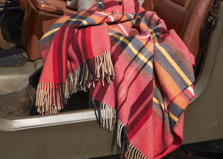 Plaid Oxford tartan rouge en laine mérinos – Eagle Products