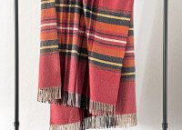 Plaid Oxford tartan rouge en laine mérinos