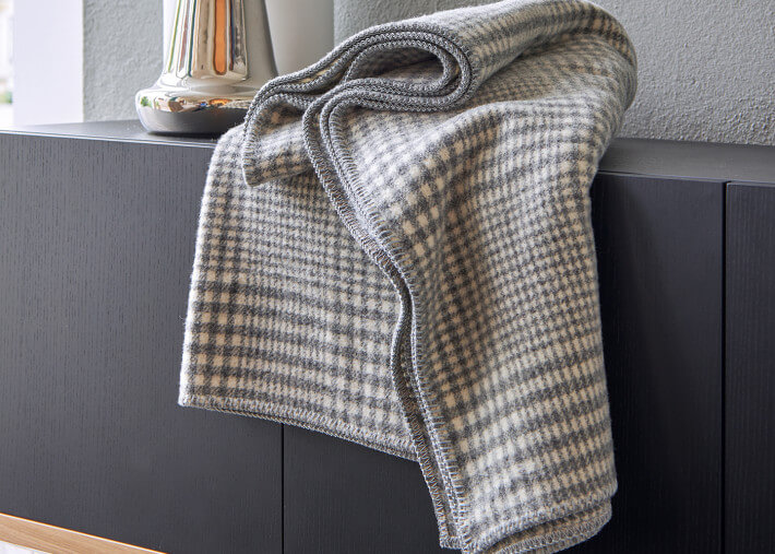 Plaid gris en laine mérinos de Bavière Arthur –...