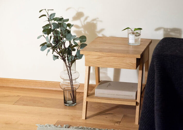 Table de chevet 1 tiroir en bois de chêne -...