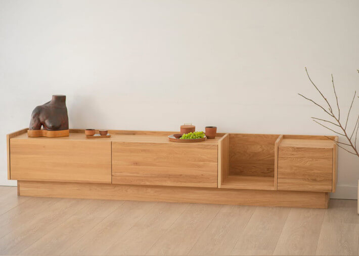 Meuble tv design en bois massif - options...