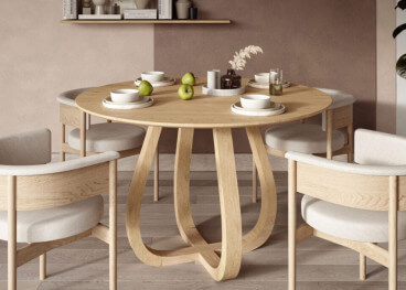 Table ronde en chêne naturel 3 tailles Lup par Szyszka... 2