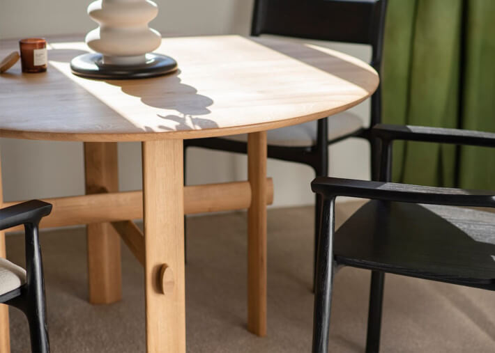 Table de repas ronde en chêne  3 tailles - Olio...