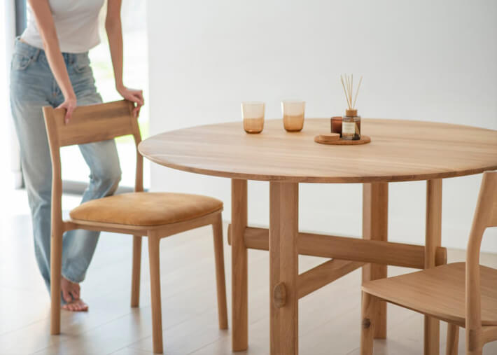Table de repas ronde en chêne  3 tailles - Olio...