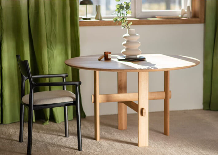Table de repas ronde en chêne  3 tailles - Olio...