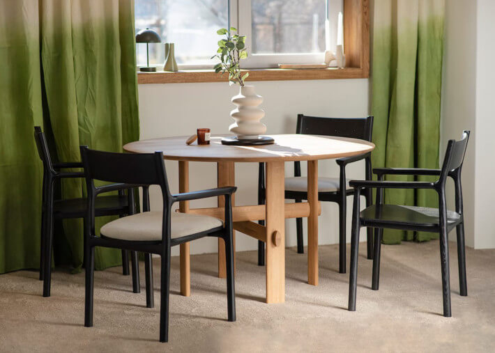 Table de repas ronde en chêne  3 tailles - Olio...