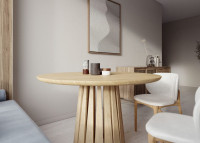 Table ronde fixe ou extensible en chêne - Sole par Szyszka Design