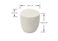 Table d'appoint en béton blanc crème - Ikaria par Elementi