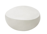 Table basse forme galet en béton blanc crème - Ikaria par Elementi