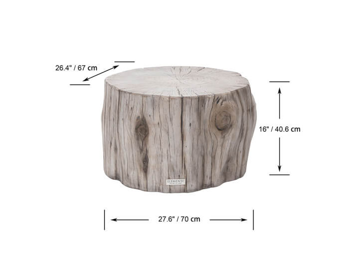 Table basse en béton imitation tronc de bois 2...