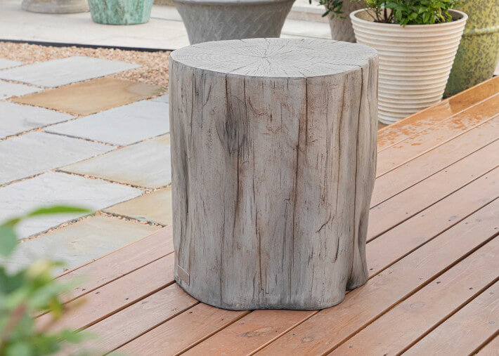 Table d'appoint imitation tronc de bois -...