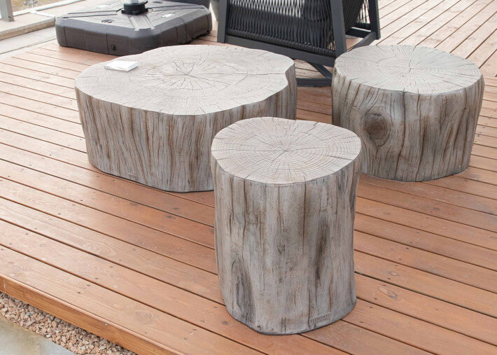 Table d'appoint imitation tronc de bois -...