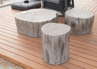 Table d'appoint imitation tronc de bois - Daintree par Elementi